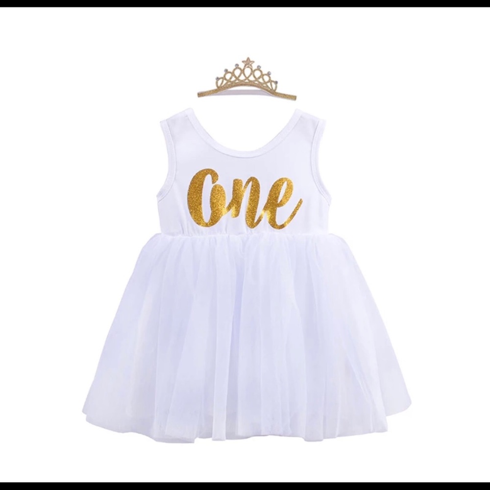 1st Birthday dress and crown